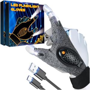 Rechargeable LED Flashlight Gloves - 2 Pack