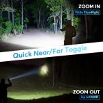 JIJ Rechargeable Tactical Flashlight 3-Pack, 7 Modes