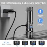Blukar High Lumens Rechargeable Tactical Flashlight