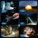 JIJ Rechargeable Tactical Flashlight 3-Pack, 7 Modes