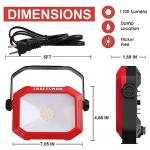 1100 Lumen Portable LED Work Light, 2-in-1 Stand