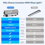 2 Pack 100W LED Shop Lights, 11000LM
