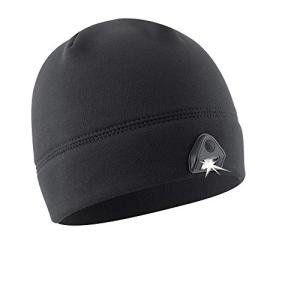 Rechargeable LED Beanie Hat with Headlamp - Black