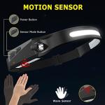 Rechargeable 3-Pack LED Headlamp with Motion Sensor