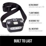 GORILLA GRIP Bright LED Headlamp with 7 Modes