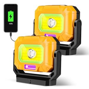 Unibrite 2-Pack Magnetic Rechargeable Work Lights