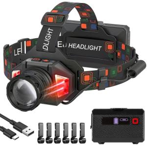 Rechargeable 3000 Lumens LED Headlamp with Motion Sensor