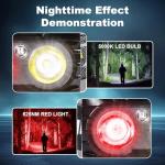 KunHe 2-Pack LED Red/White Headlamps for Outdoors