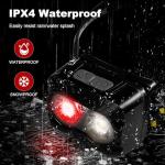 KunHe 2-Pack LED Red/White Headlamps for Outdoors