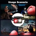 KunHe 2-Pack LED Red/White Headlamps for Outdoors