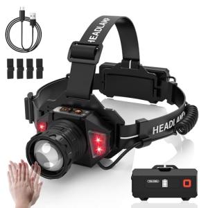 Ehowdin 20-Mode Rechargeable Headlamp with Motion Sensor