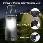 Portable Hand Crank Solar Camping Lantern with USB