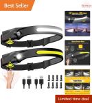 Rechargeable Headlamp 230° Wide Beam, 2PCS