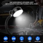 20W Magnetic LED Work Light with Flexible Gooseneck