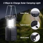 Portable Hand Crank Solar Camping Lantern with USB