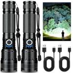 Super Bright 99,000 Lumens Rechargeable Flashlight (2 Pack)