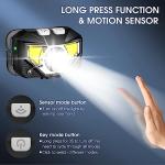 LHKNL Rechargeable LED Headlamp with Motion Sensor