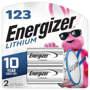 Energizer 123 Lithium Photo Batteries, 2 Pack