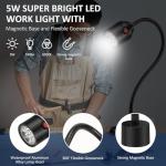 LED Magnetic Work Light with Flexible Gooseneck