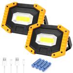 T-SUN 30W Rechargeable LED Work Light - 2 Pack