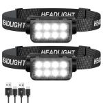 Rechargeable 2-Pack LED Headlamp Flashlight Set