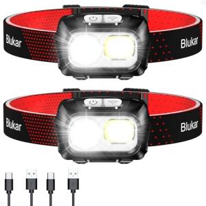 Blukar 2000L Rechargeable Motion Sensor Headlamp - 2 Pack