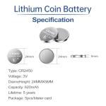 PGSONIC CR2450 3V Lithium Battery Pack (5)