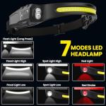 Rechargeable 3-Pack LED Headlamps with Motion Sensor