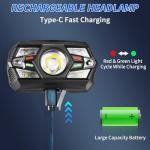 3-Pack Rechargeable Super Bright LED Headlamps