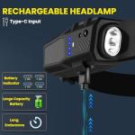 Rechargeable 3-Pack LED Headlamps with Motion Sensor