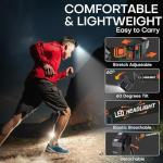 2000 Lumen Rechargeable Headlamp Flashlight 3-Pack