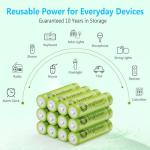 Brightown Rechargeable AA Batteries - 12-Pack, 1000mAh