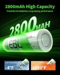 EBL 8 Pack High Capacity Rechargeable AA Batteries