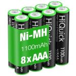 HiQuick Rechargeable AAA Batteries, 8 Pack, 1100mAh