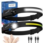 HyperDolphin Rechargeable LED Headlamp Set, 350 Lumens