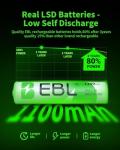 EBL 1100mAh AAA Rechargeable Batteries, 4-Pack