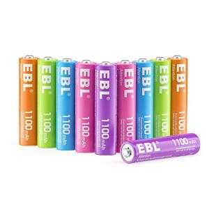 EBL 10-Pack High Capacity Rechargeable AAA Batteries