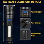 Bright Rechargeable Tactical Flashlights - 2 Pack