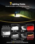 Rechargeable LED Headlamps with Motion Sensor - 2 Pack