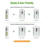 EBL Purple Power Battery Box with 12 AA, 8 AAA Batteries