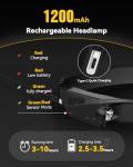 Rechargeable LED Headlamps with Motion Sensor - 2 Pack