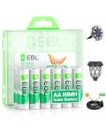 EBL Rechargeable AA Solar Batteries, Pack of 12