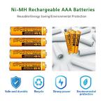 EOCIK 4 Pack Rechargeable AAA Batteries 550mAh
