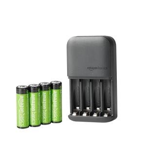 4-Bay AA/AAA Battery Charger with Rechargeable Batteries