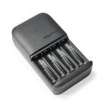 4-Bay AA/AAA Battery Charger with Rechargeable Batteries