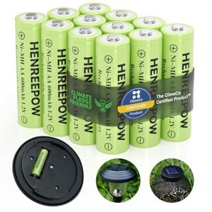 High Capacity AA Rechargeable Batteries for Solar Lights