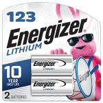 Energizer 123 Lithium Photo Batteries, 2 Pack