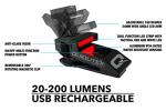 QUIQLITEX2 Tactical Red/White Rechargeable LED Pocket Light