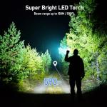 Bright Rechargeable Flashlight with Adjustable Zoom