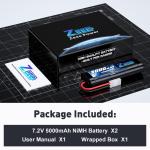 Zeee 7.2V 5000mAh NiMH RC Battery Pack